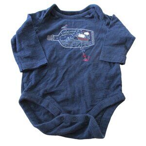 Baby Gap‎ One Piece Onesie Infant Boys Size 3-6M Blue Long Sleeve Nautical Snap